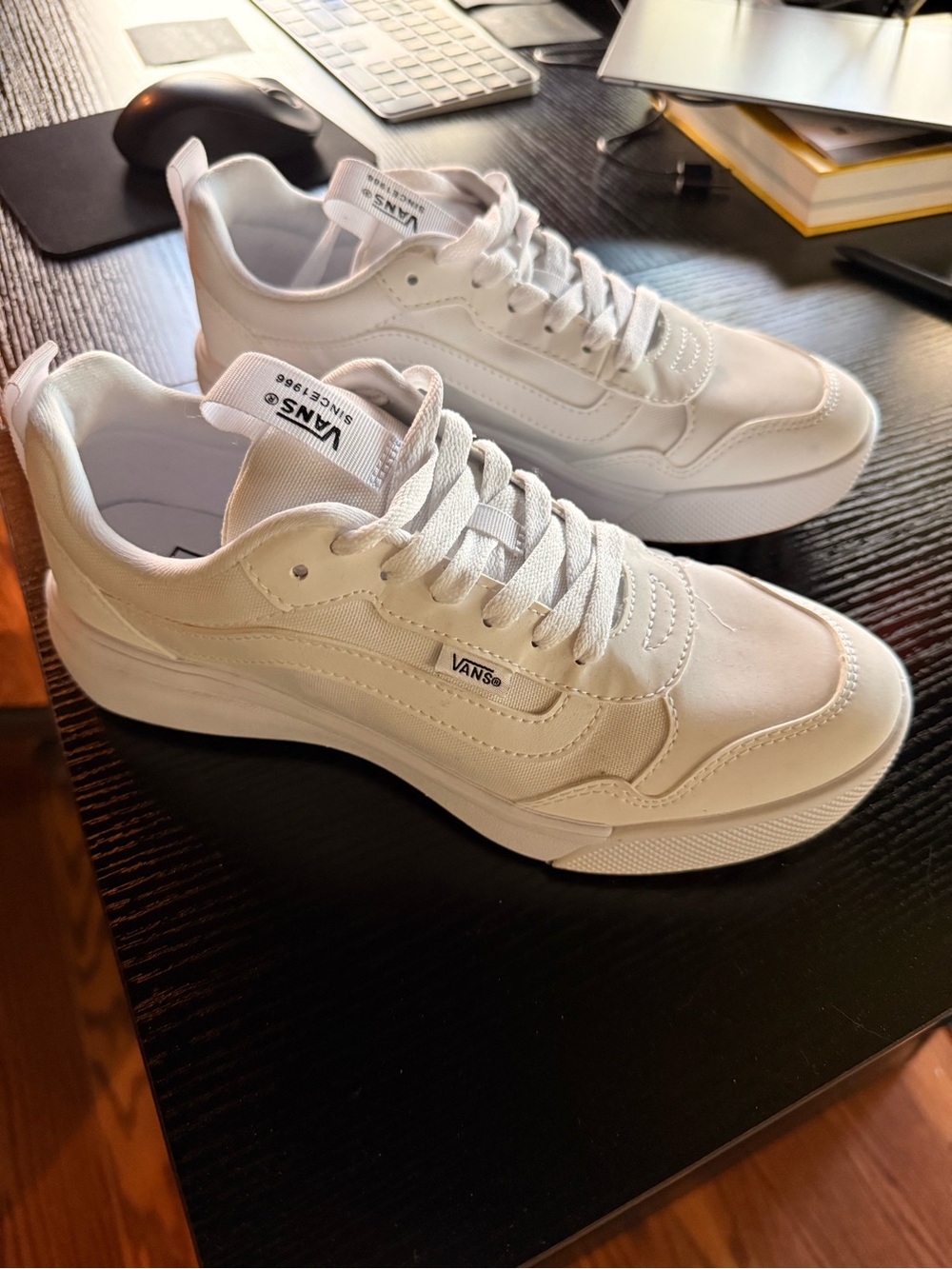Vans White Low-Top Platform Sneakers